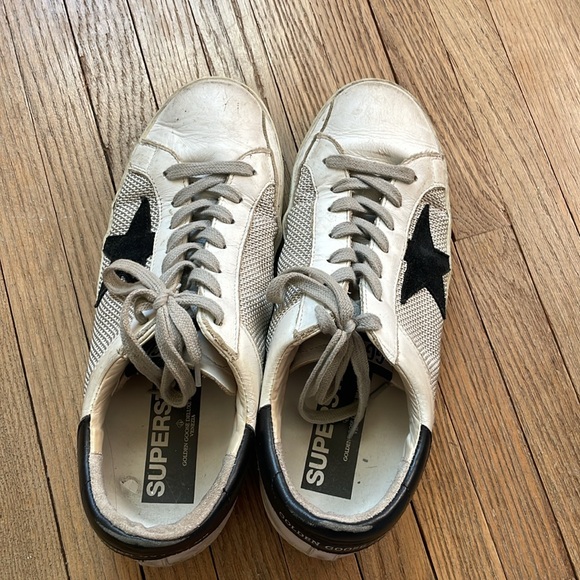 Golden Goose Superstar distressed mesh sneakers size 7.5 - Picture 3 of 11